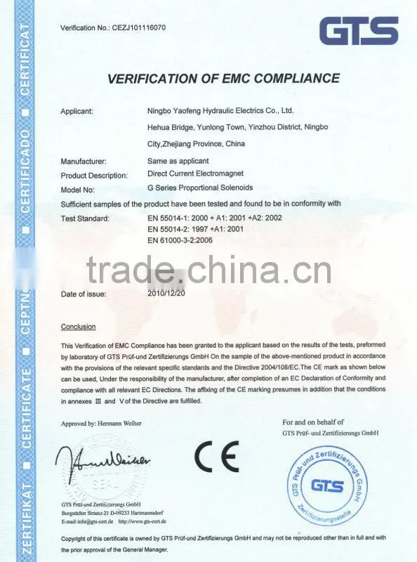 GV45-4-AT Series hydraulic proportional solenoid