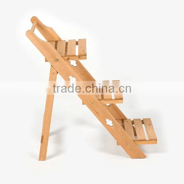 3 tier wooden flower stand/flower pot stand /Folding 3 Tier Wooden Etagere