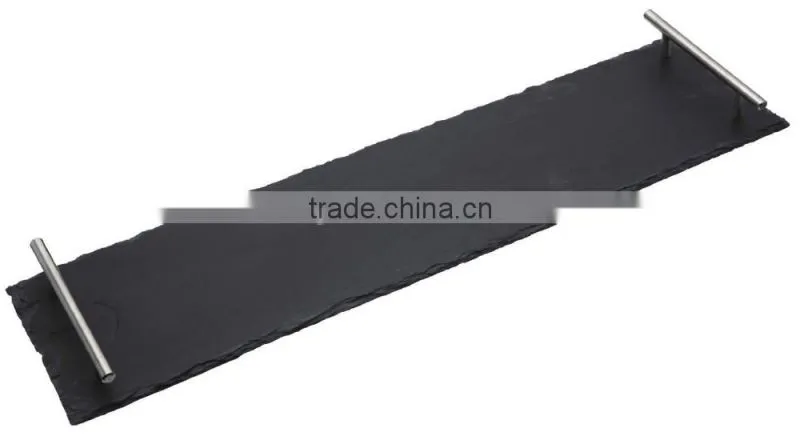 rectangular black Natural Slate food serving tray