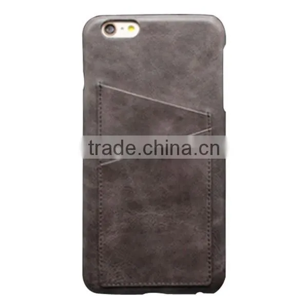 2017 Custom Real Leather Hard Phone Shell, With Card Slot Wallet Back Cover For iPhone6&7