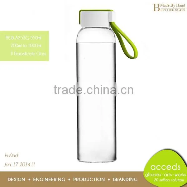 Made-By-Hand Glass Water Bottle