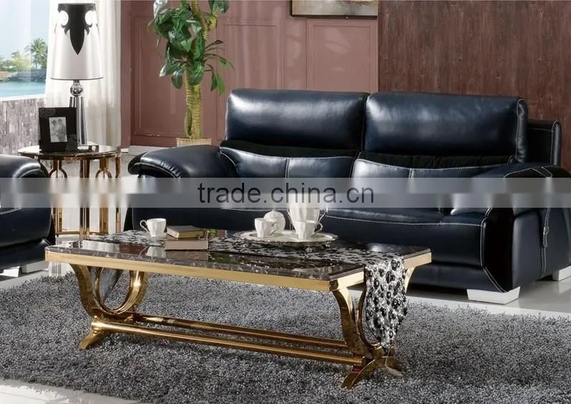 foshan shunde furniture factory price stainless steel marble top tea coffee table