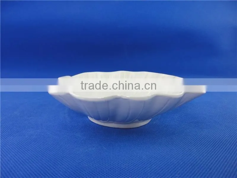 ceramic leaf shape popcorn bowl