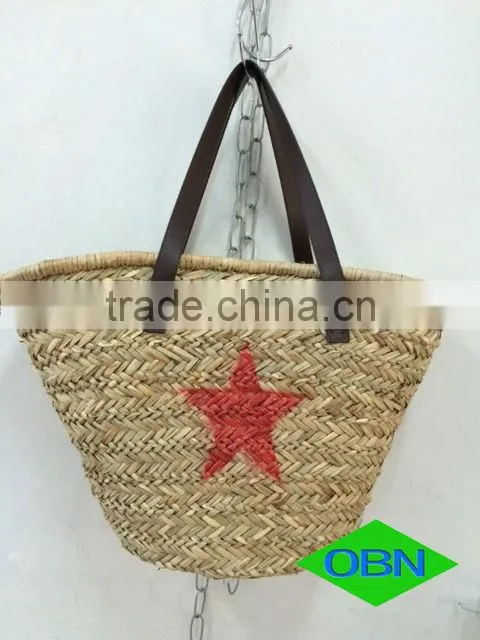 Beach bag cheap wholesale woven ladies straw handbag