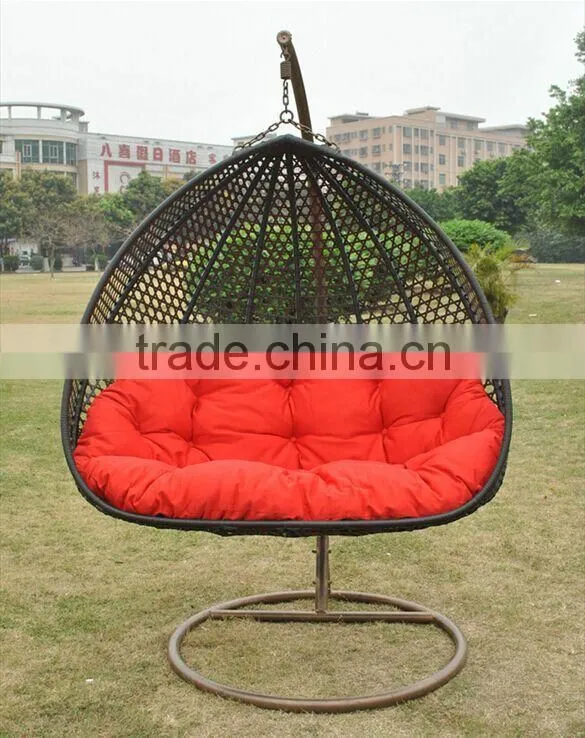 Indoor rattan swing chair two seat swing chair
