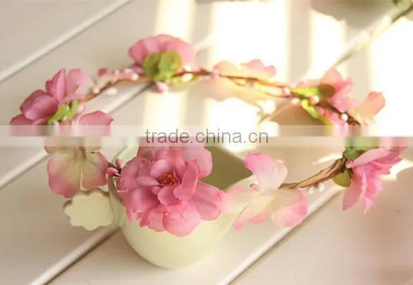 chrysanthemum garland head wreath/fabric flower/leaf wreath