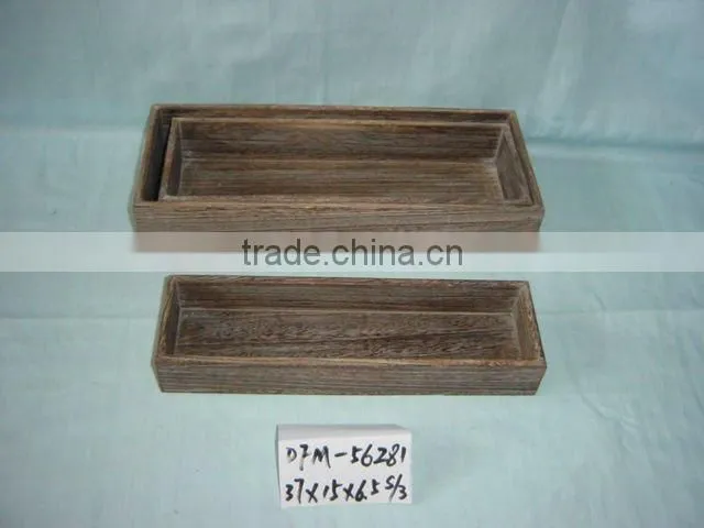 eco-friendly antique carbonized wooden serving tray