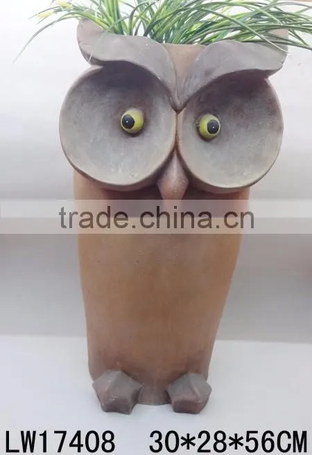 Creative Style Owl Flower Pot Resin Plant Pot Polyresin Vase Bonsai Pot