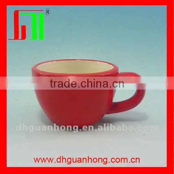 New design dolomite handpainted ceramic red mug
