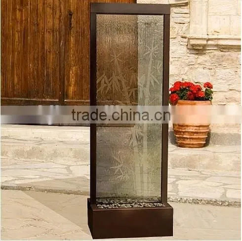 glass waterfall outdoor room divider