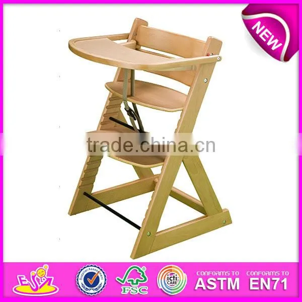 Professional baby high chair wood,wooden baby high chair,best quality wooden baby high chair dinner chair set W08F036