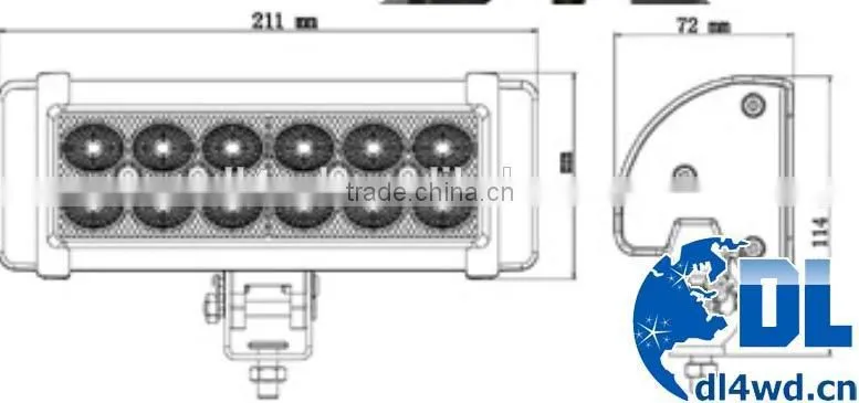 10-30V DC Led Light Offroad High Power 36w Led Light Bar