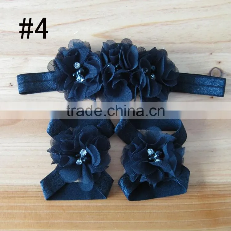 fabric flower headband for kids hair accessories, foot flower band for baby girl