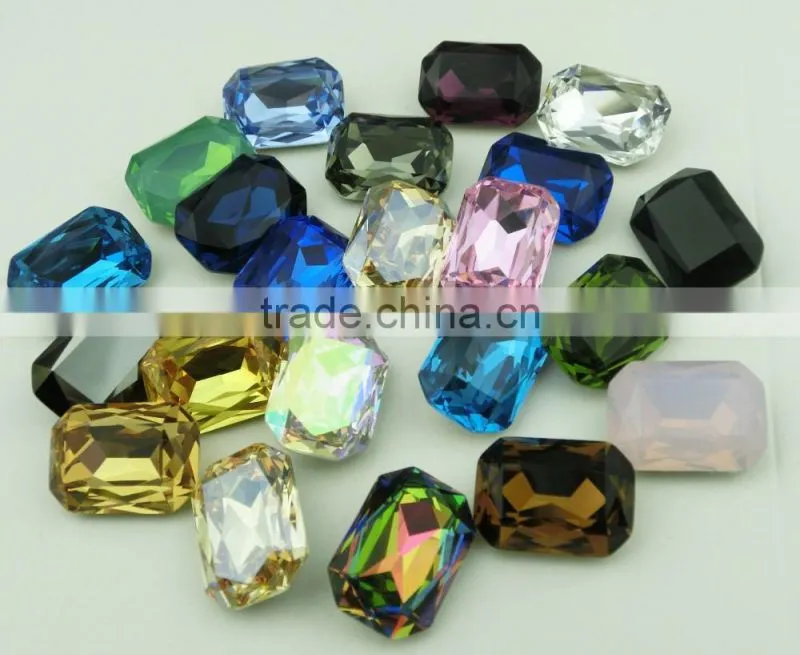 Large Size Transparent Crystal Color Stone With Setting For Sew On