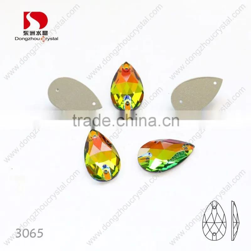 Flat back VM001 color crystal stones,with holes sewing on crystals/rhinestone for beautiful ornament