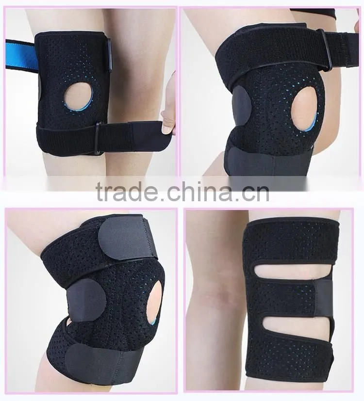 Hinged Silicon Gel Sports Knee Support, Knee Brace for Bicycle