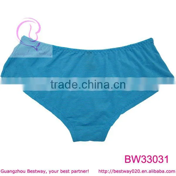 Blue stripe fashion panties with rhinestone