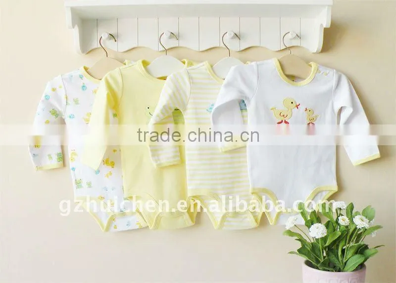 mom and bab 2012 sping baby clothes 100% cotton embroider long sleeve bodysuit