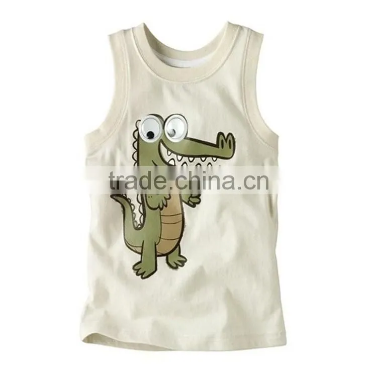 Fashion Design Custom Embroidery Wholesale Cheap 100 Cotton Kids Tank Top