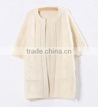 2014 hot sell wholesale high quality cotton long sleeve fashionable no button cardigan