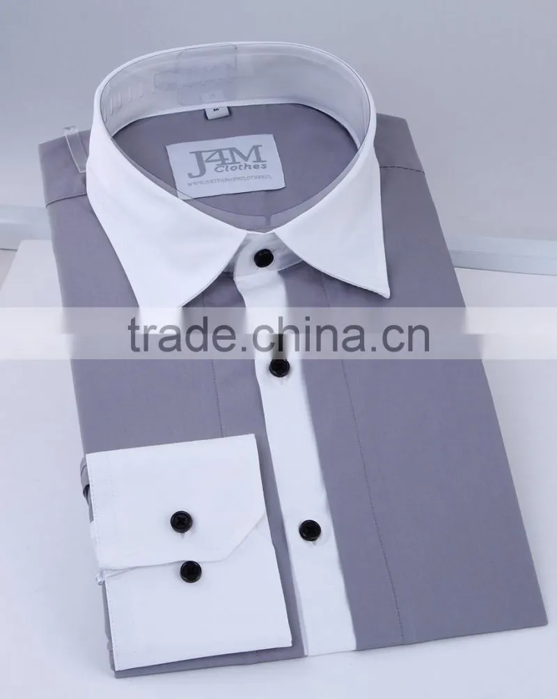 100% cotton contrast color dress shirts