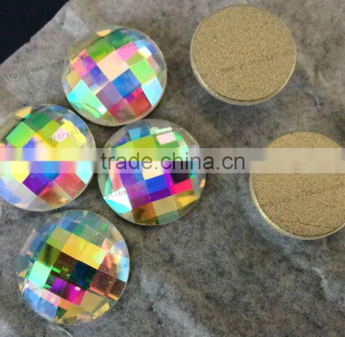 crystal AB round shiny glass flat back rhinestone crystal stone