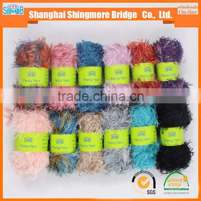Fancy factory hot wholesale 100% polyester feather yarn pine yarn for knitting