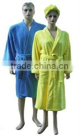 Yellow color yukata pure cotton shawl collar style