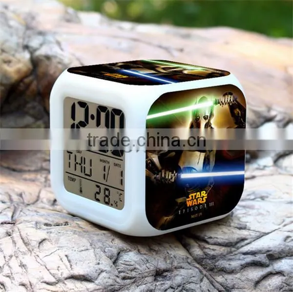 Super Hot Selling LED Digital Clock Clock for Kids gift ,promotion 7 Colors Changing colorful Alarm Clock