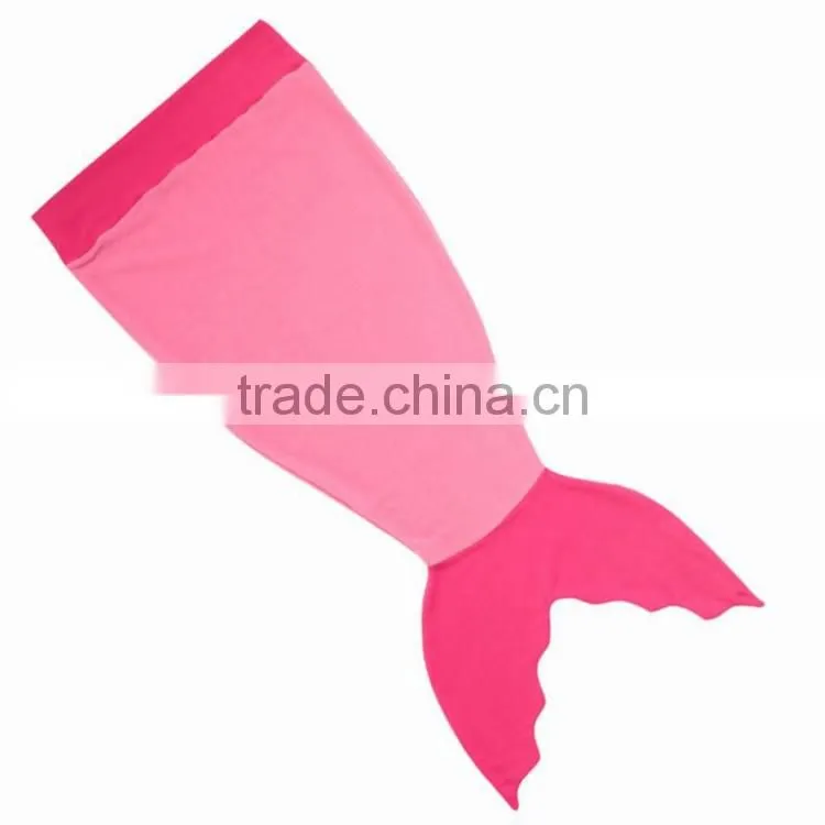 Fashion Contrast Colors Fleece Shark Tail Sleeping Bags for Toddlers
