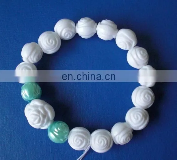 tarina rose and heart handmade acrylic plastic beads bracelet CTL0523