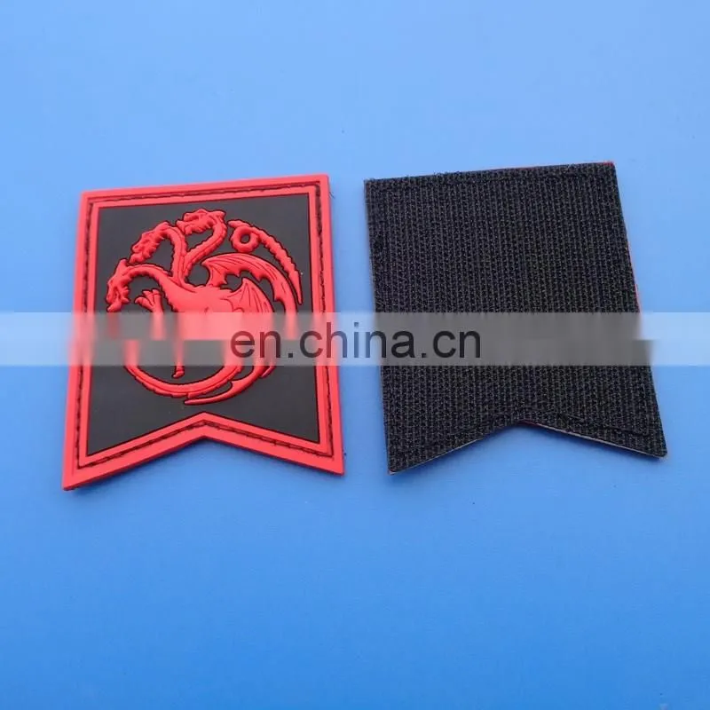 customized soft pvc patch embossed company brand garment pvc patches