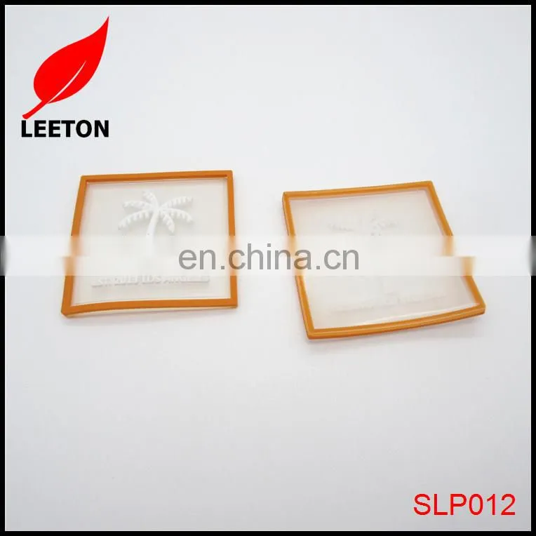 Factory custom plastic square logo badge for garment