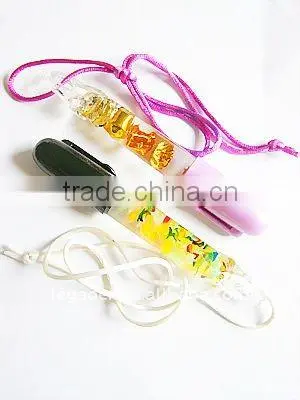 Acrylic liquid pen with liquid filled and cartoon floater