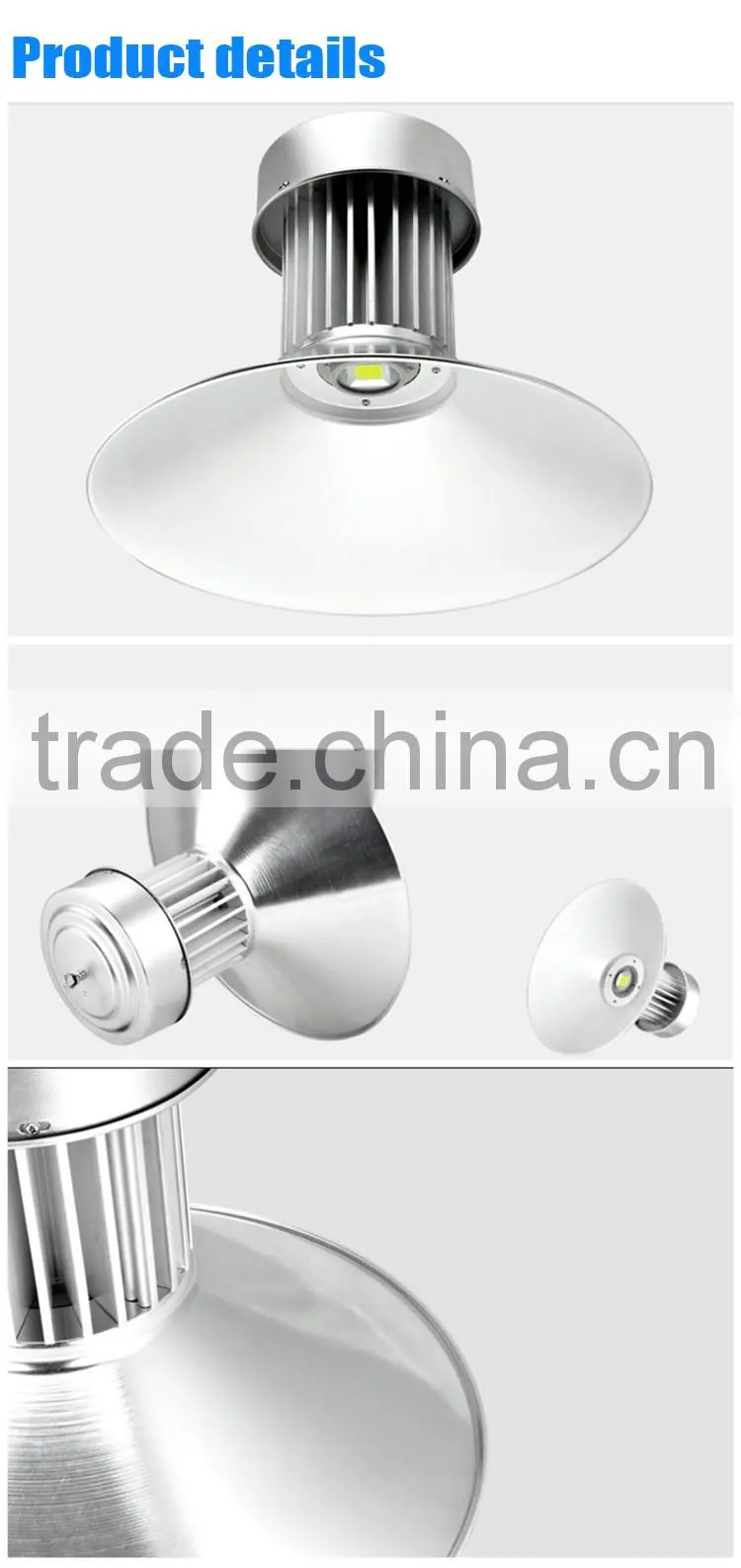 Energy saving led high bay light 100w with branded COB chip
