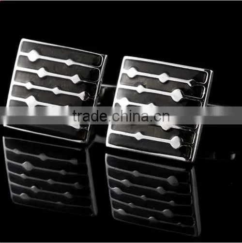 Cufflink Square Enamel Fashion Men Shirt Button Wedding Party Silver Cuff Links