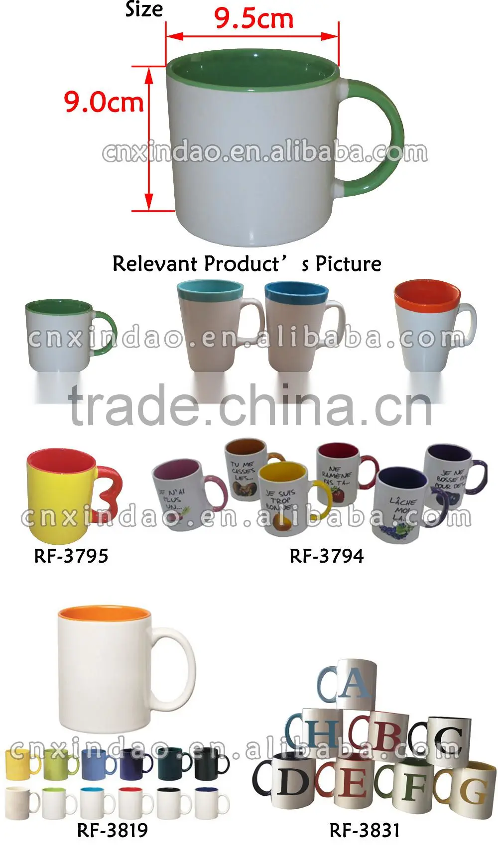 U Shape Glazed Hot Sale Ceramic Coffee Travel Mug with Good Quality Made in Zibo