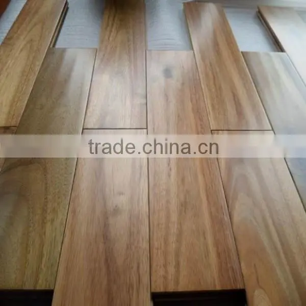 Real hand-scraped small leaf acacia wood flooring hardness 2200