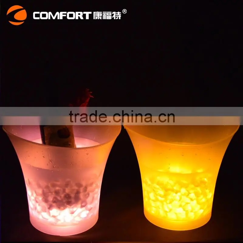 cheap battery operated lighted plastic wine bucket for party