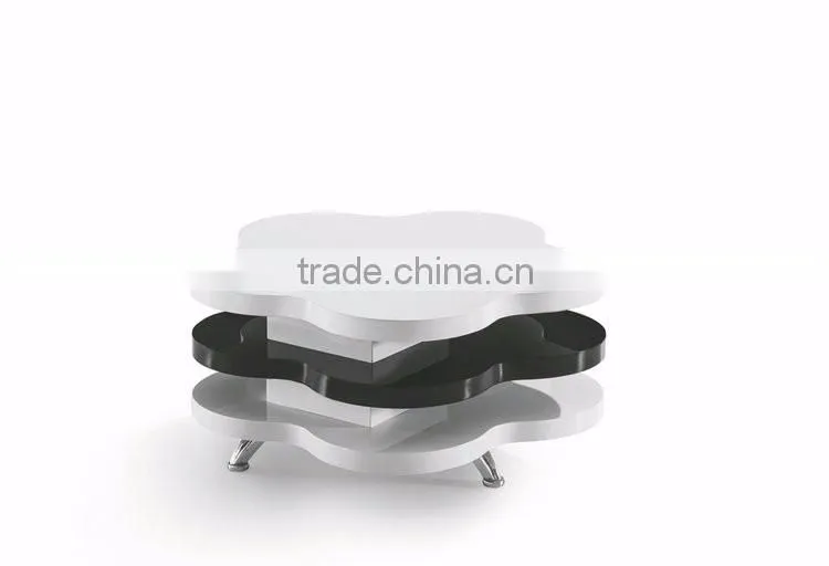Flower Shape Multi Functional White Coffee Table For Comfort