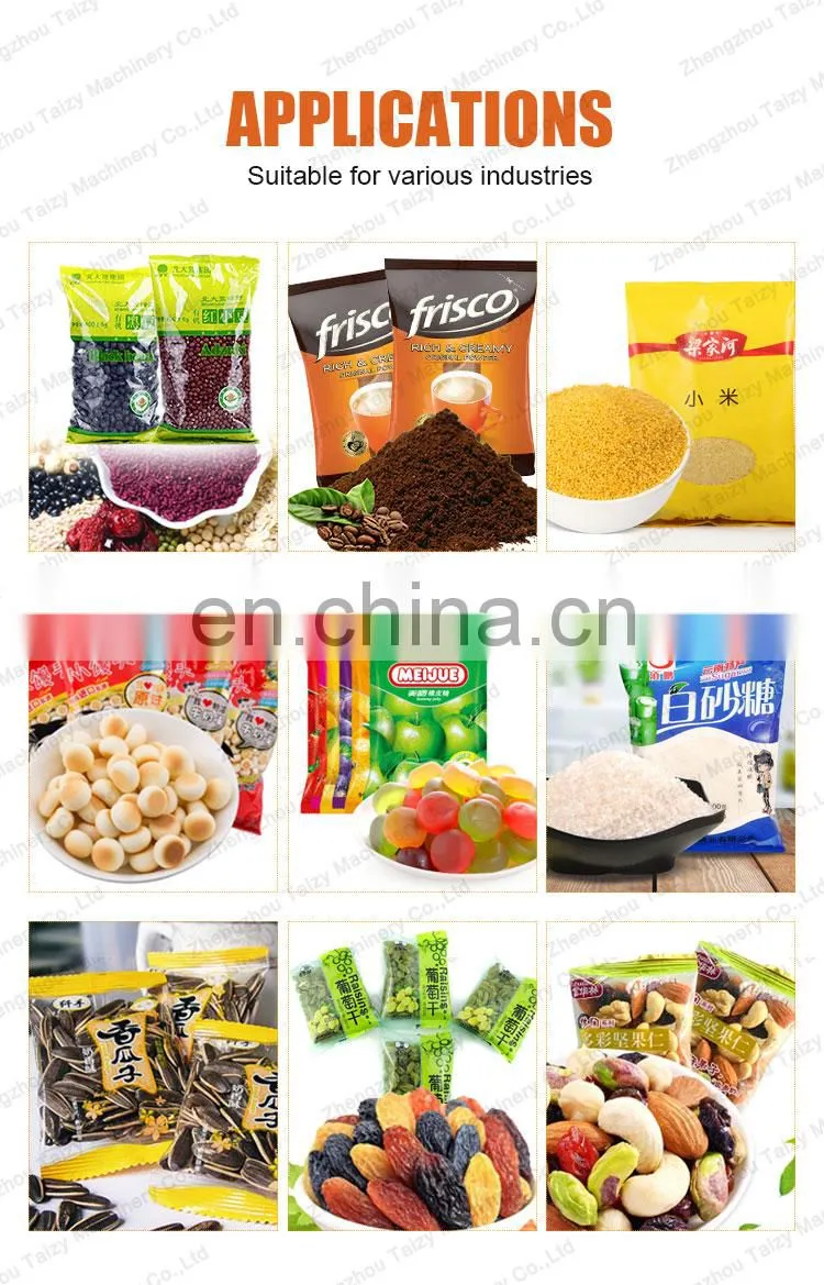 Multifunctional Fully automatic potato plantain chips French fries biscuit pouch packing machine 1g 1000g 2000g 3000g