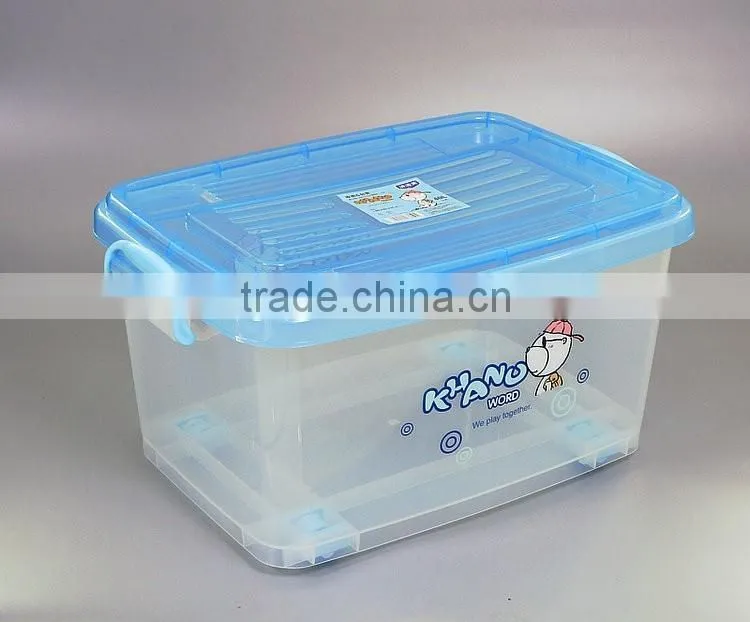 Multifunction Transparent Plastic Storage Box with Wheels and Lid
