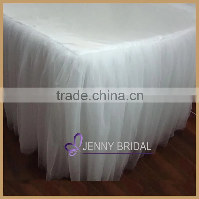 TC091(5) elegant wedding party decorations white tulle table skirt