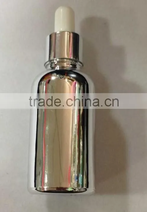 30ml electroplated UV glass essential oil bottle with dropper