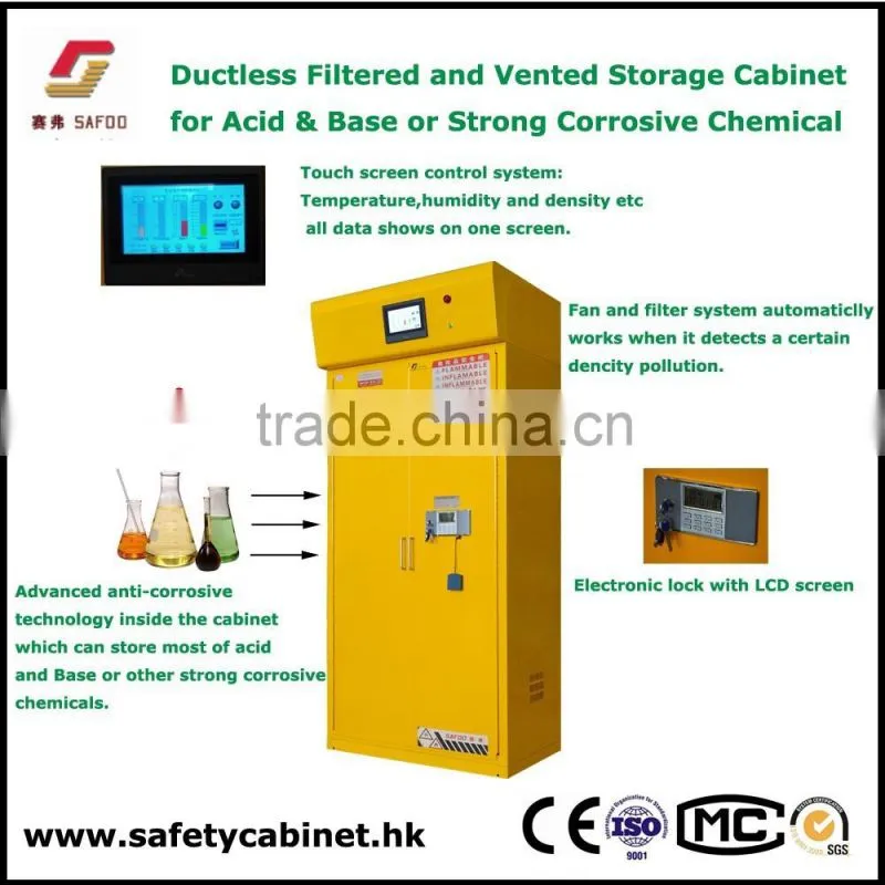 CE approve 3 points self closing safety cabinet with filtration and ventilation absorption flammable fume vapours hazardous