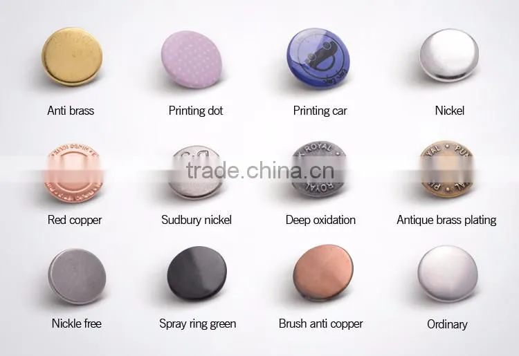 With Logo Paint Brass Spring Clip Two Parts Metal Wholesale Snap Buttons