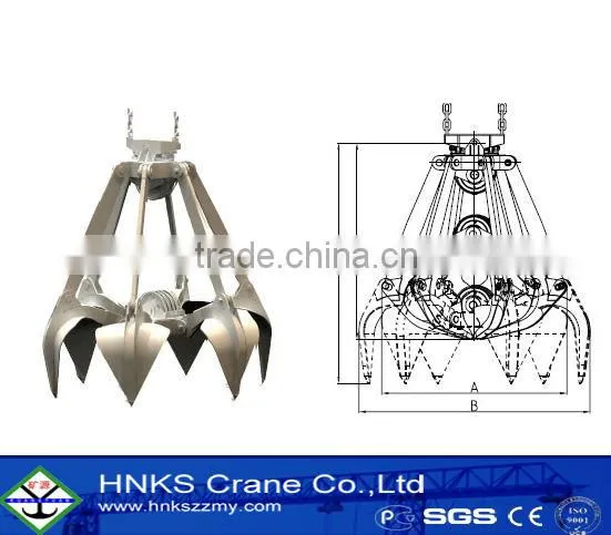 high quality crane Grab bucket for block of material