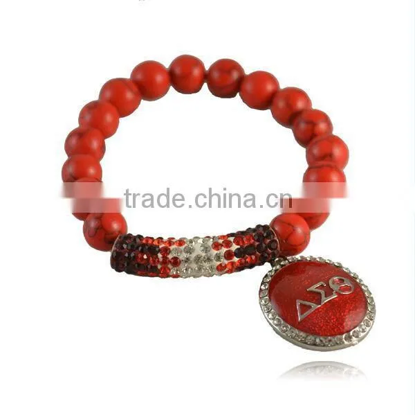AKA Divine 9 Pearls Pink Green bracelet Jewelry