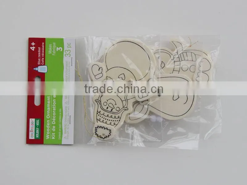 wood ornament coloring kit kids educational diy wooden colorful toys, ocean design color your own wooden stand set