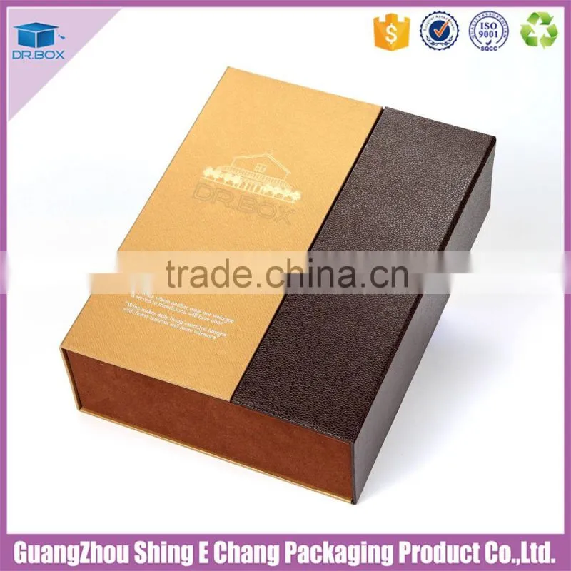 customer logo leather cardboard printed wine box packaging